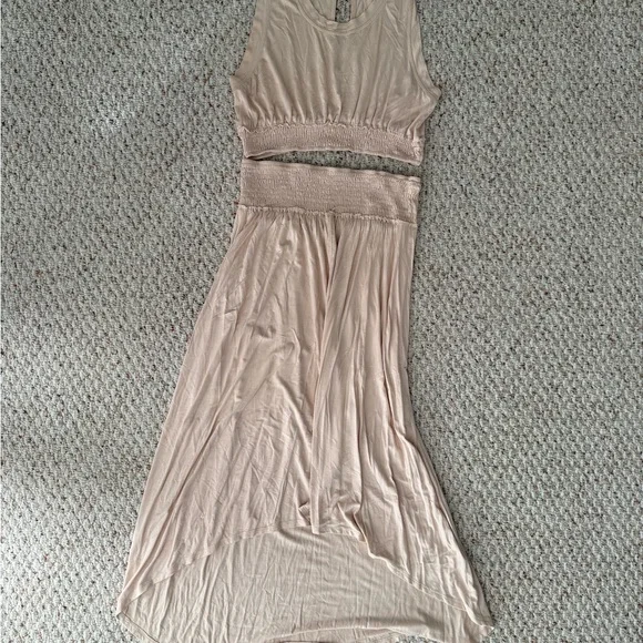 Elegant Cream Sleeveless two pieces set, Free People, Large - Picture 1 of 3